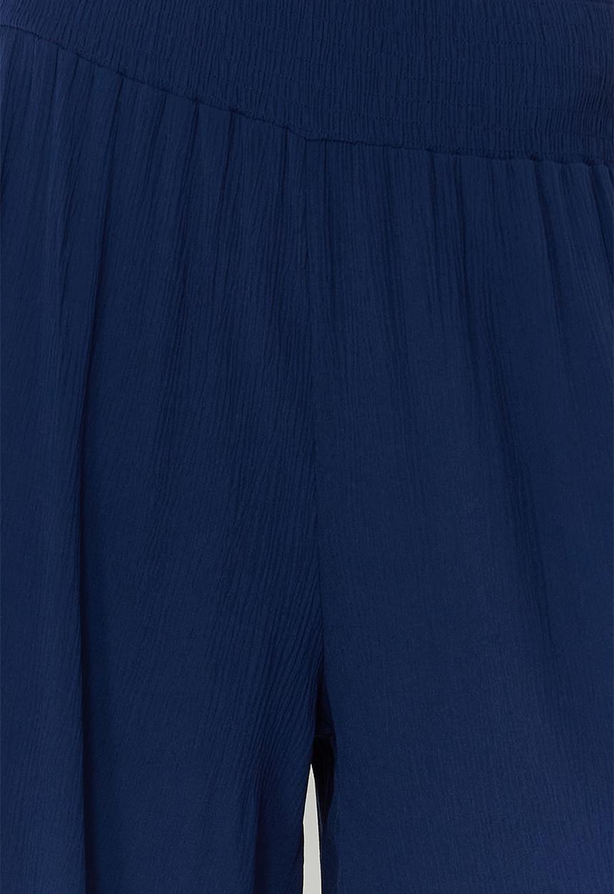 Trendyol - Woven Gipe Detailed Beach Trousers - Navy