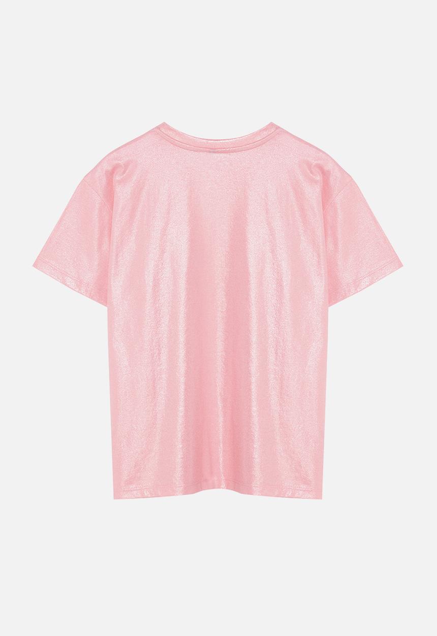 Trendyol - Foil finish t-shirt top - pink