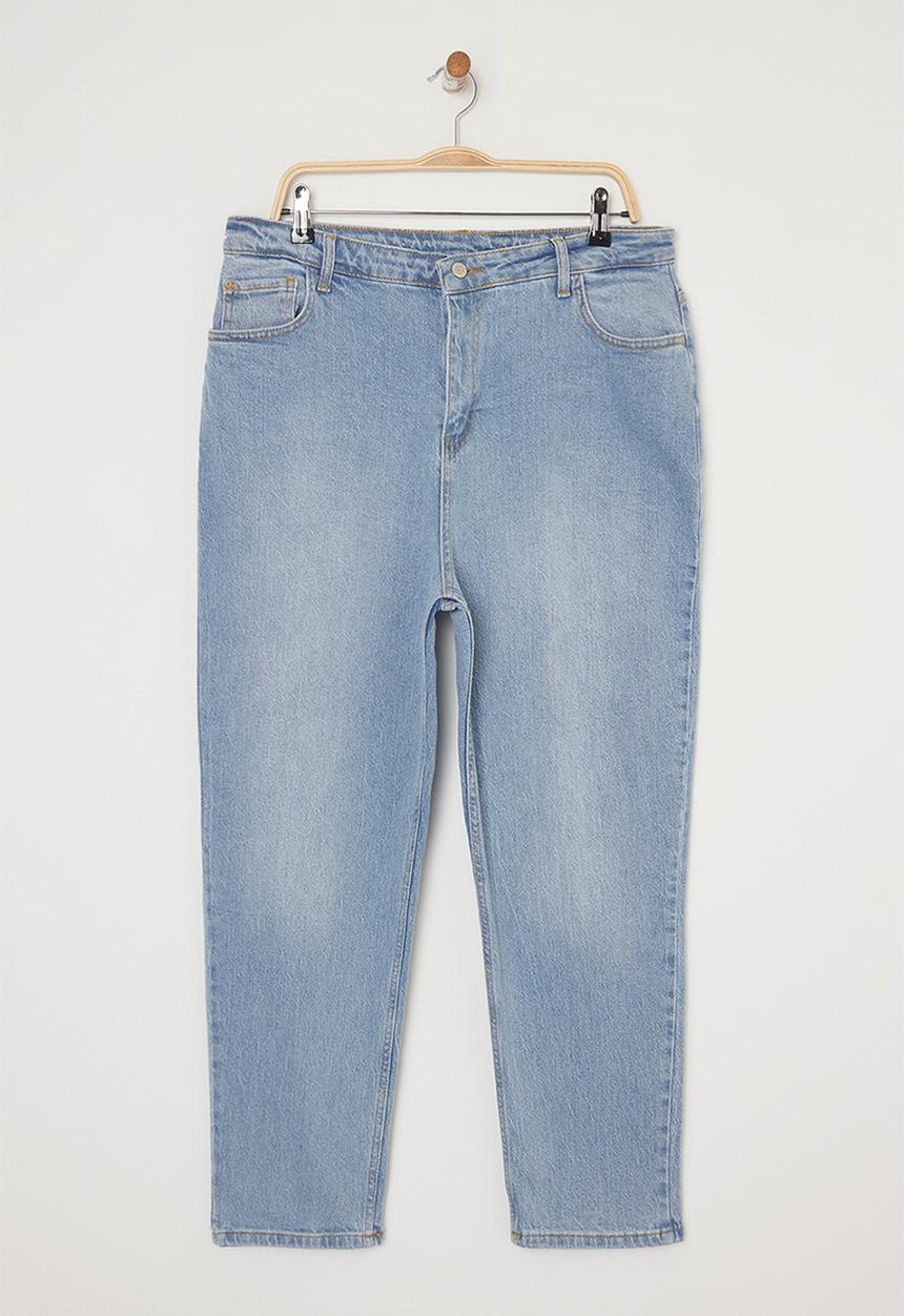 Trendyol - High waist comfort mom fit plus size jeans - light blue