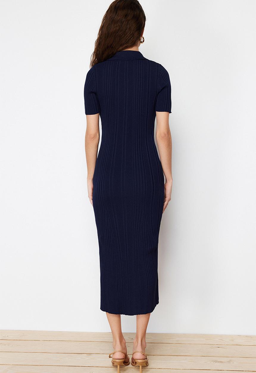 Trendyol - Maxi polo neck dress - navy blue