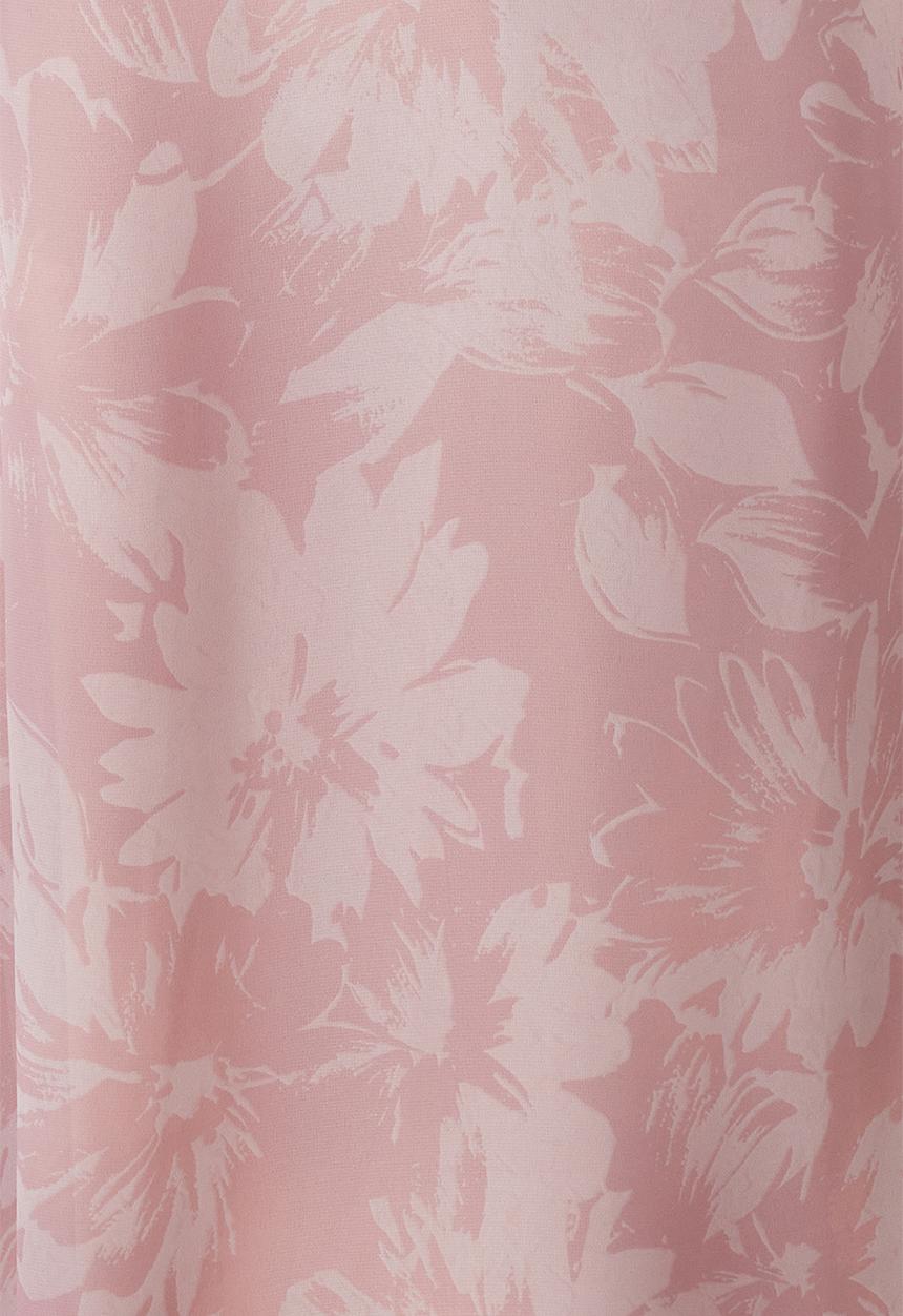 Trendyol - A-line Pattern Flared Lined Chiffon Maxi Woven Skirt - Light pink