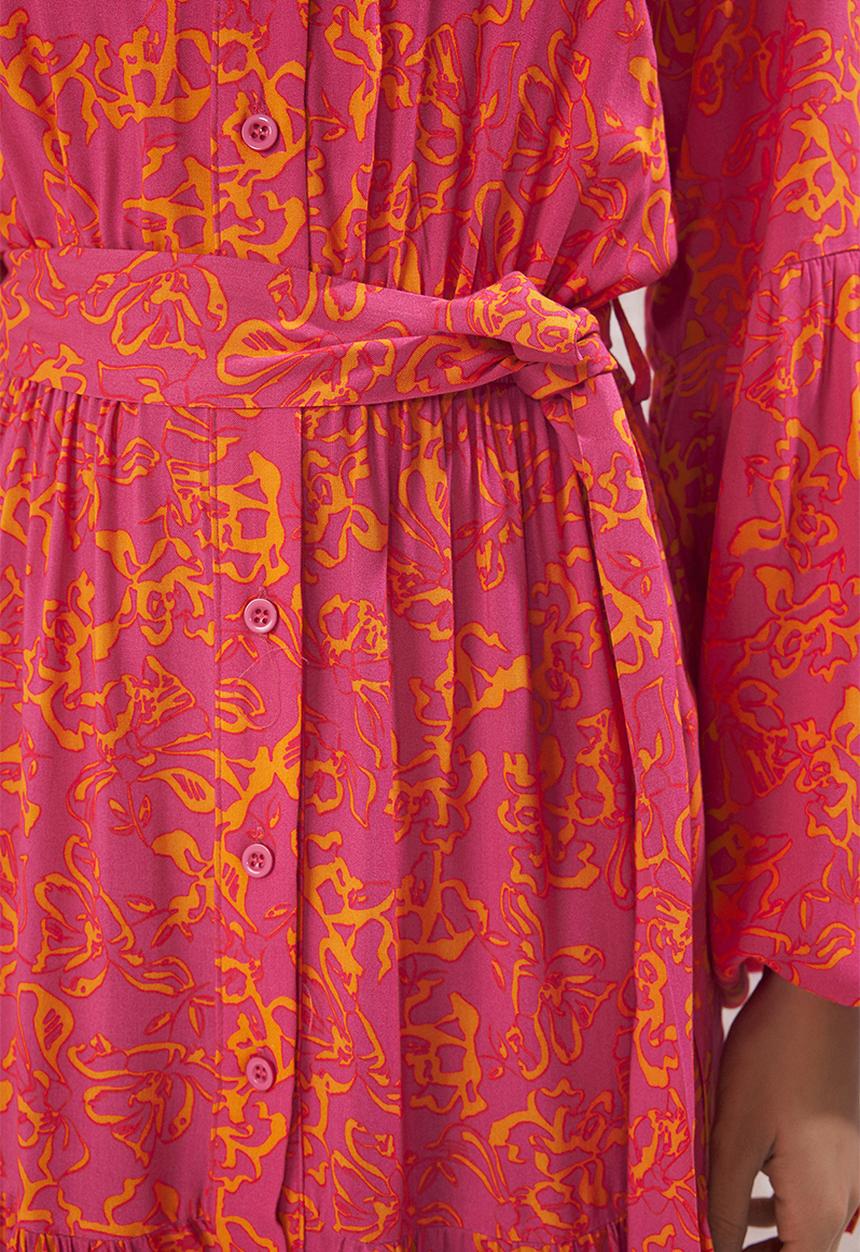 Trendyol - Floral Woven Viscose Dress - Pink