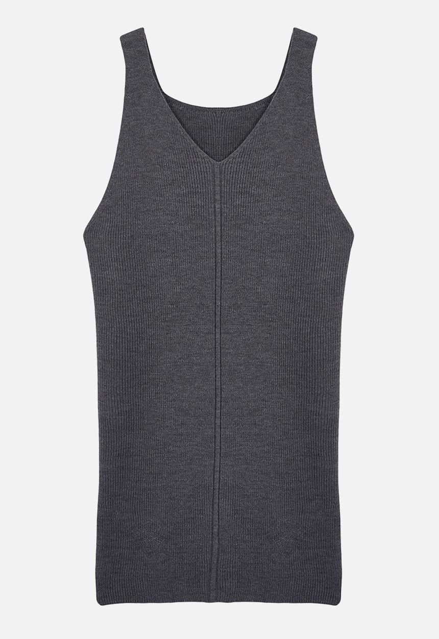 Trendyol - Gilet midi length knit dress - anthracite