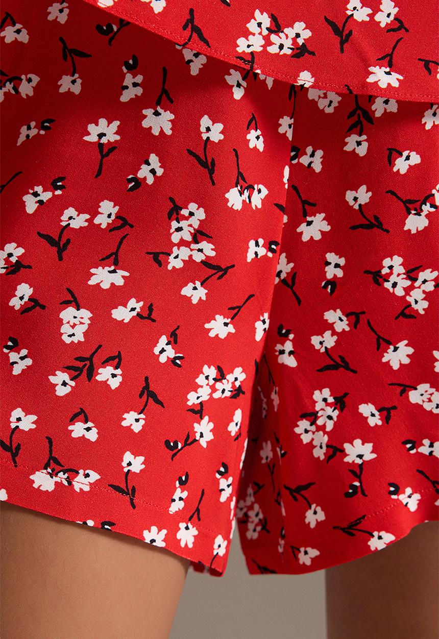Trendyol - Floral Woven Jumpsuit - Red