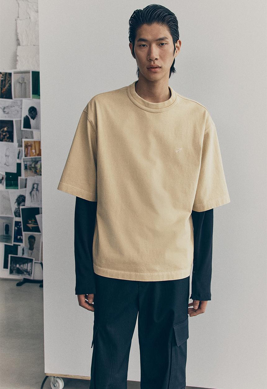 H&M - H&M Atelier: Boxy-style cotton t-shirt - beige