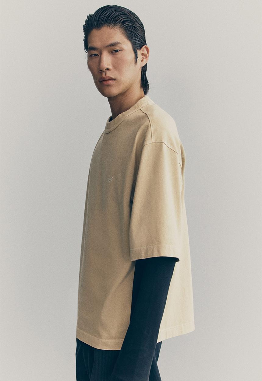 H&M - H&M Atelier: Boxy-style cotton t-shirt - beige