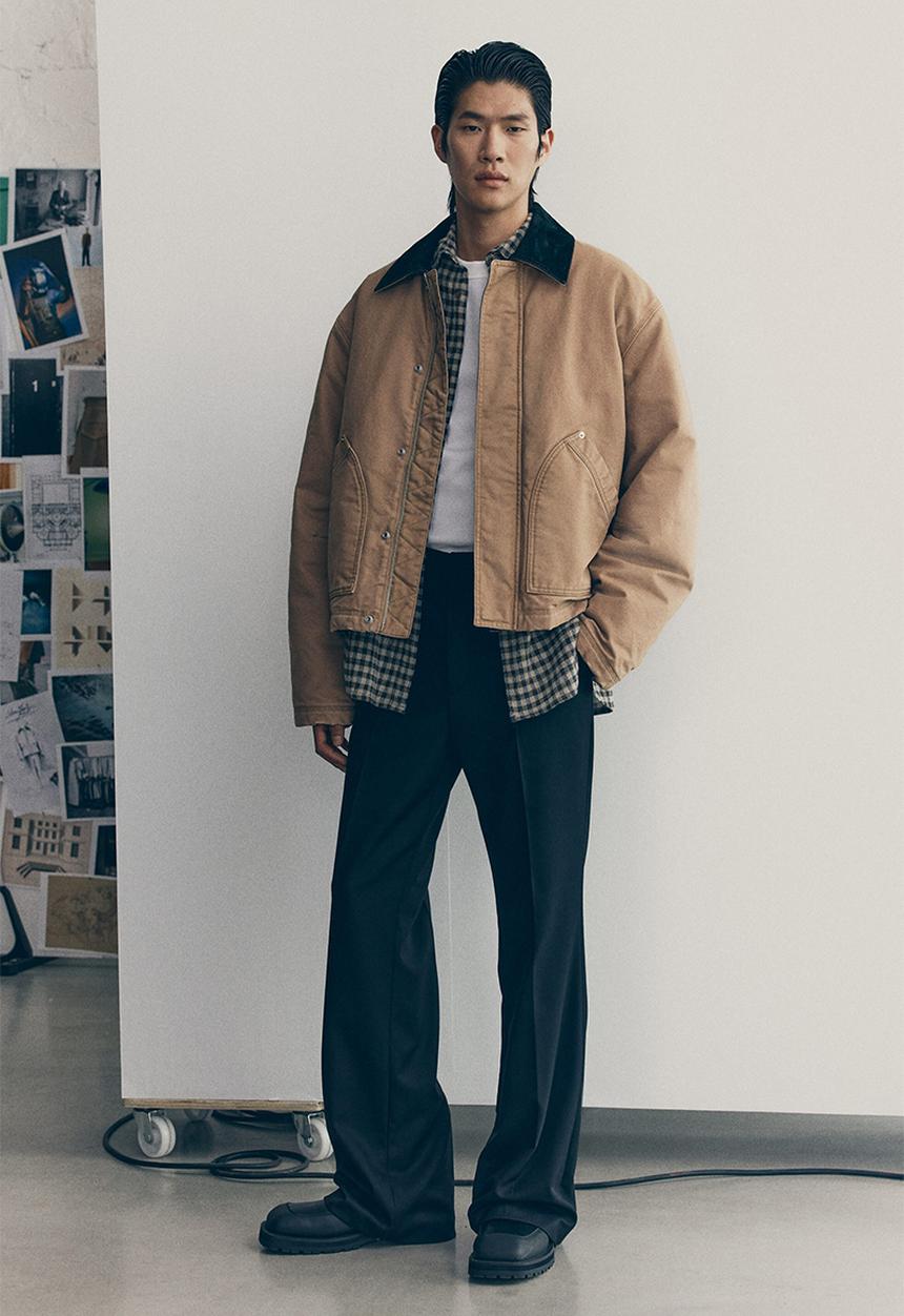 H&M - H&M Atelier:  Short canvas workwear jacket - beige/black