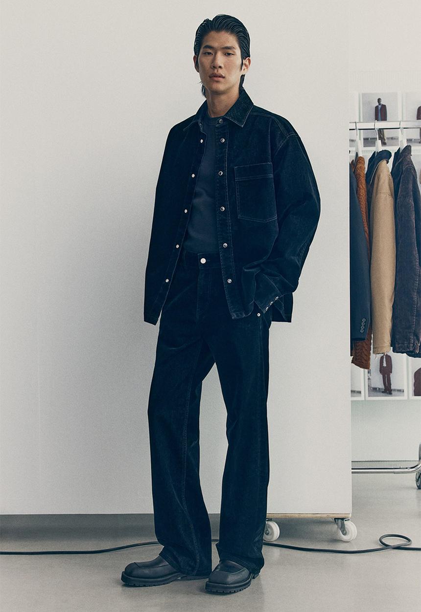 H&M - H&M Atelier: Cotton twill trousers - black