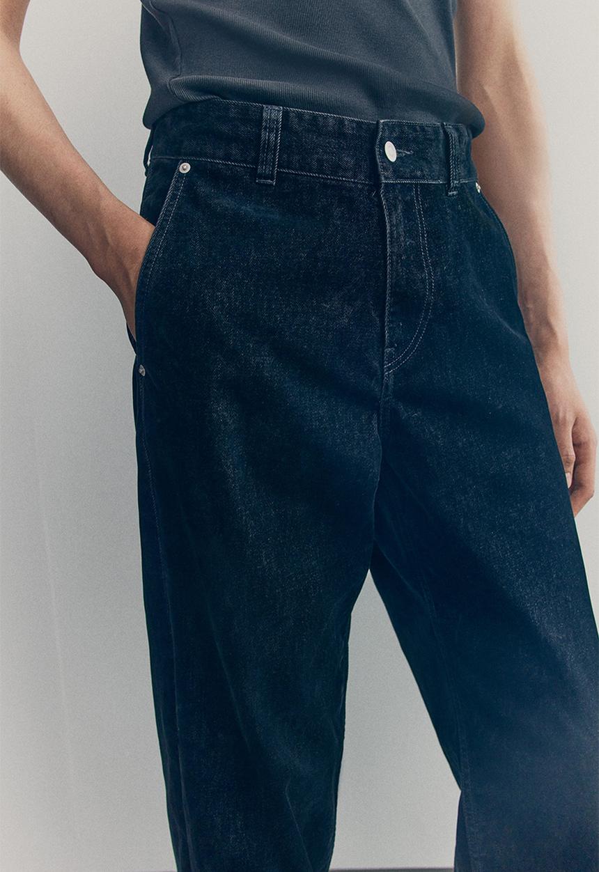 H&M - H&M Atelier: Cotton twill trousers - black