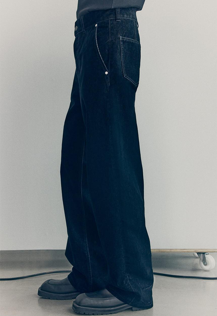 H&M - H&M Atelier: Cotton twill trousers - black