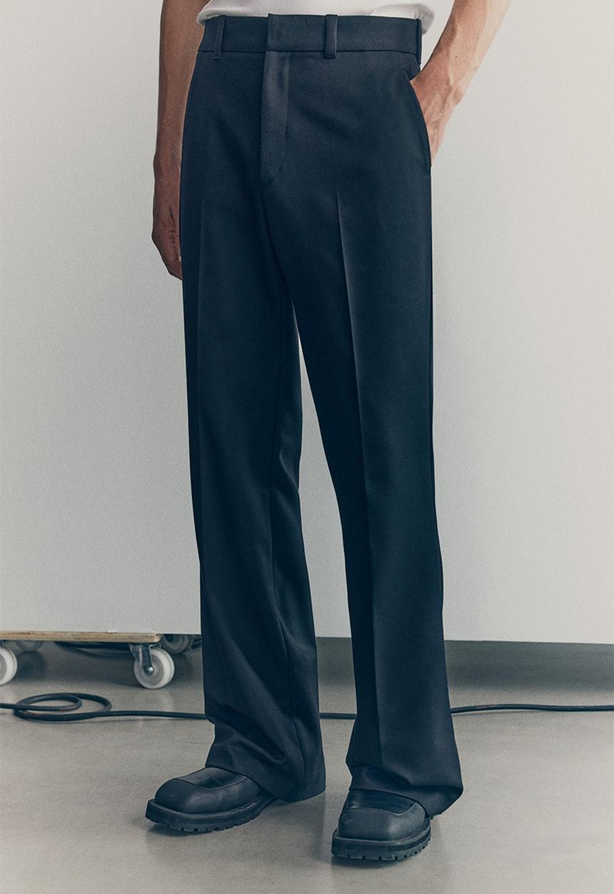 H&M - H&M Atelier: Wool-blend bootcut trousers - black