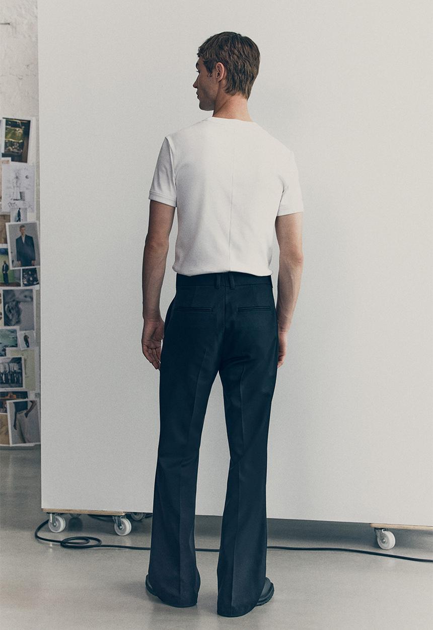 H&M Atelier: Wool-blend bootcut trousers - black - 1307173001