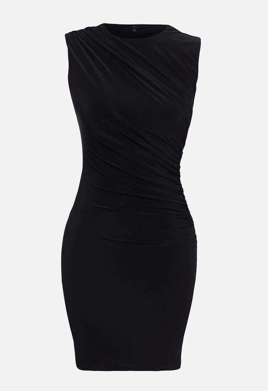 Trendyol - Bodycon pleated knitted short elegant evening dress - black