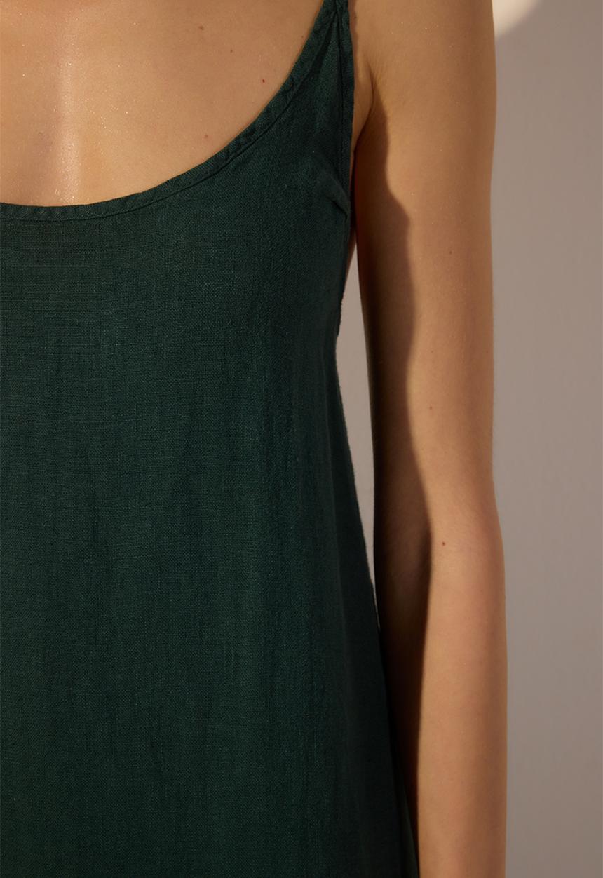 Trendyol - 100% Linen Back Detail Maxi Dress 