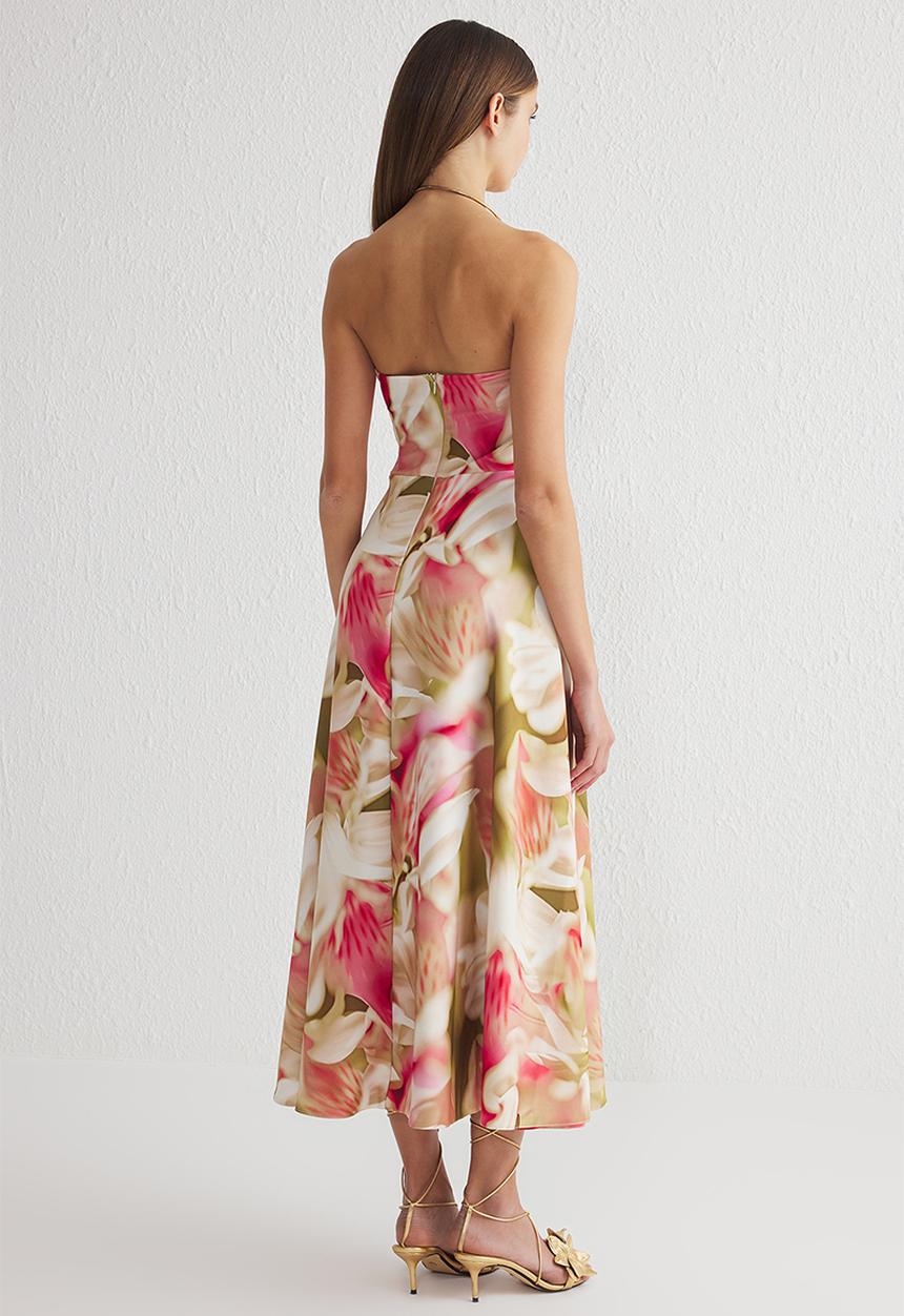 Trendyol - A-Line Strapless Woven Dress - Multi