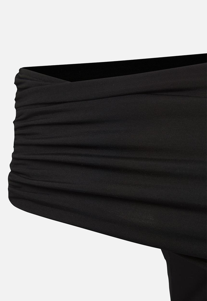 Trendyol -  Black Transparent Back Detail Knitted Evening Dress - Black
