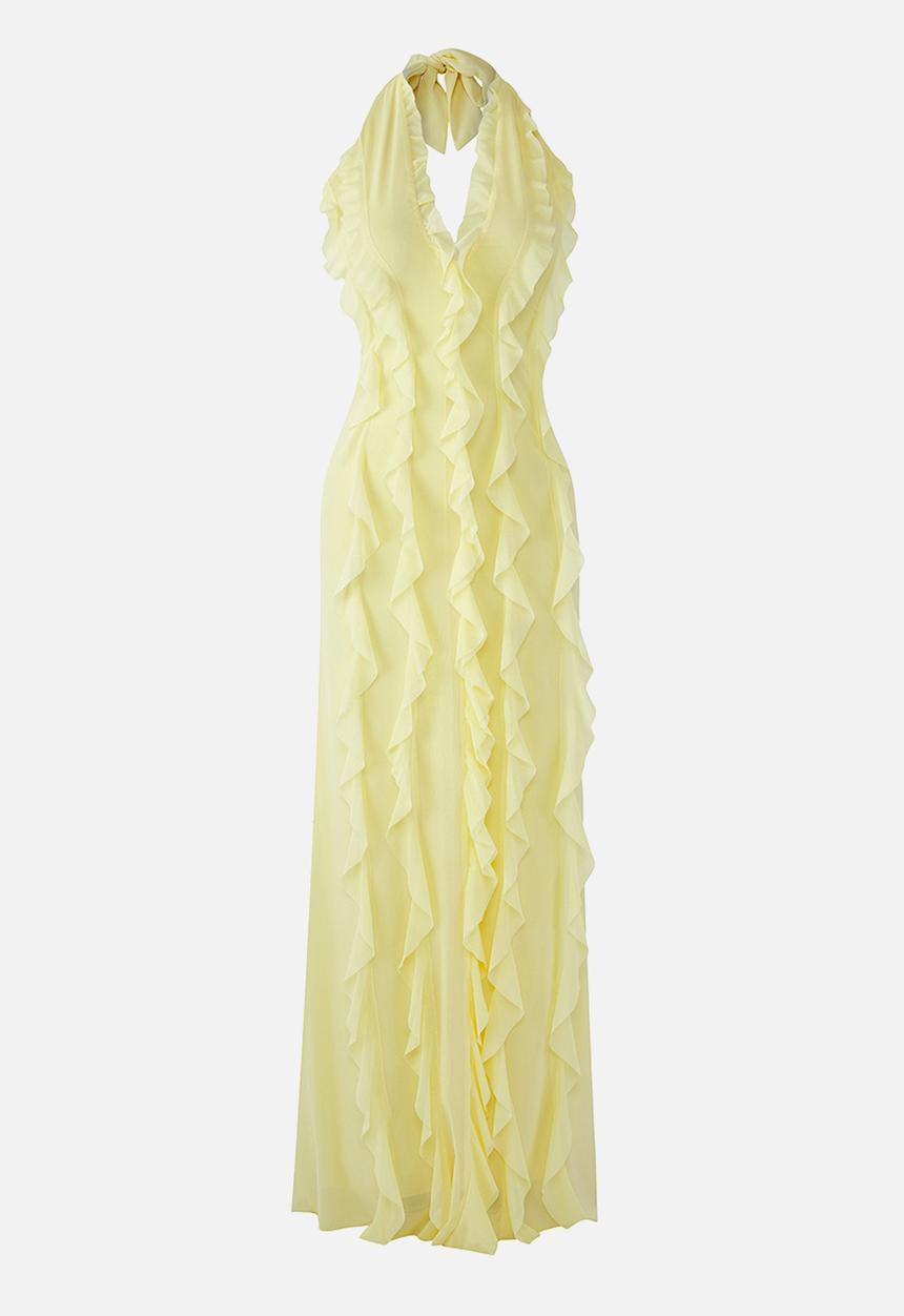 Trendyol - Edition Ruffled Lined Tulle Dress - Light yellow