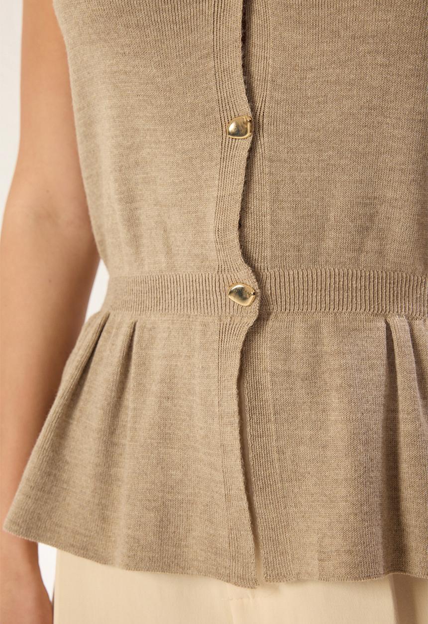 Trendyol - Peplum knitwear vest - mink