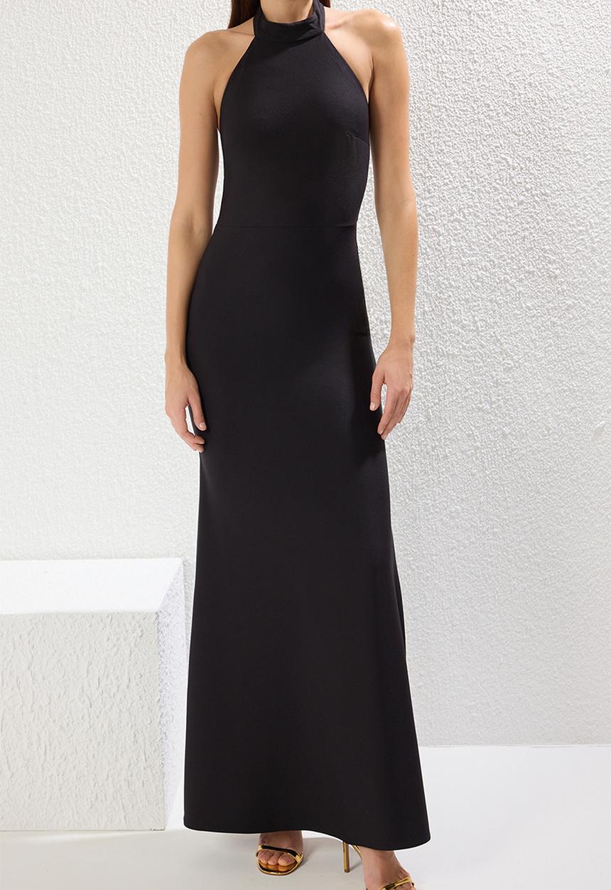 Trendyol - Fish Cut Woven Maxi Elegant Evening Dress - Black