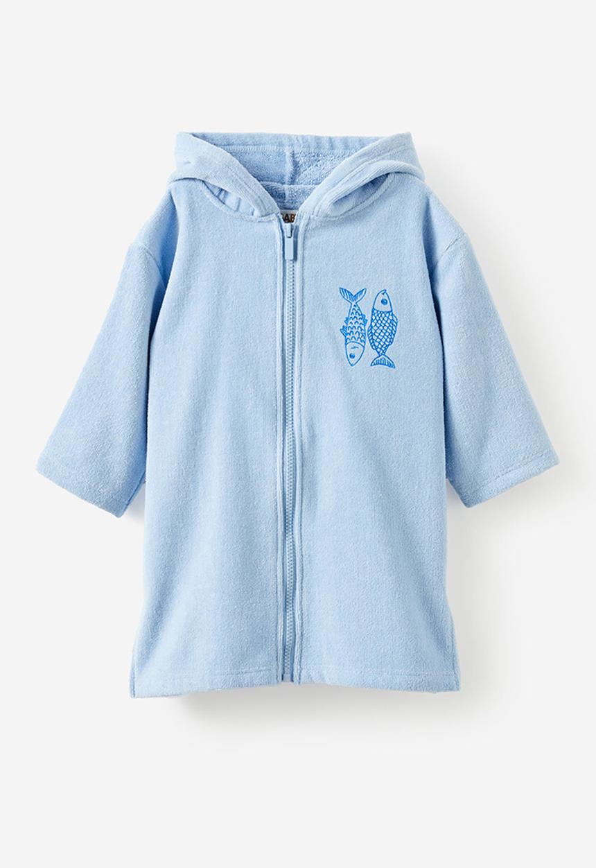 Cotton On - Baby zip through hooded towel - dawn blue/vacances