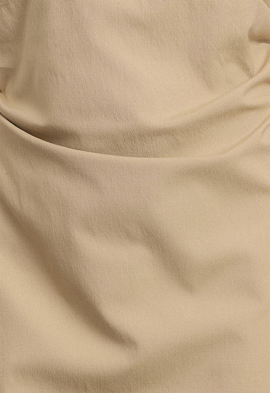 Trendyol - Plain bodycon mini drape detailed woven dress - camel