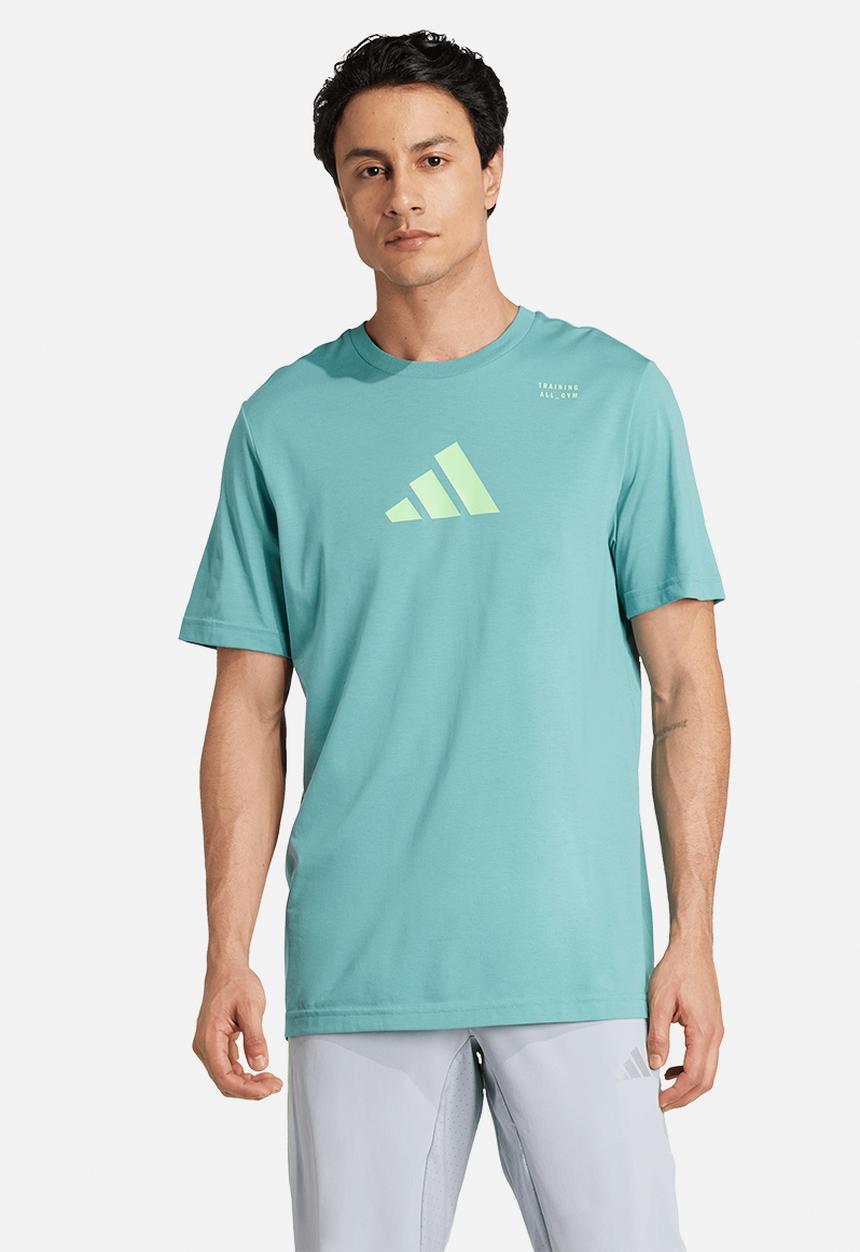 adidas Performance - CLIMACOOL Category Training Graphic Tee - Preloved teal