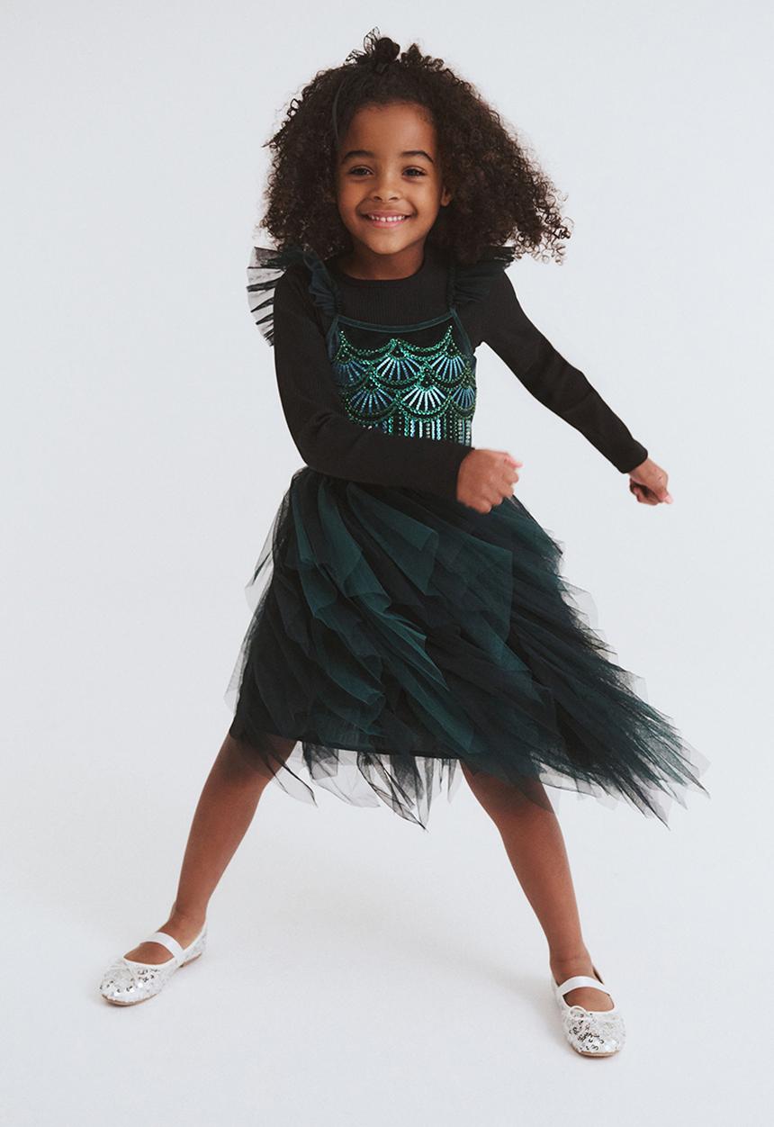 Cotton On - Isabella dress up dress - storm green/deco sparkle