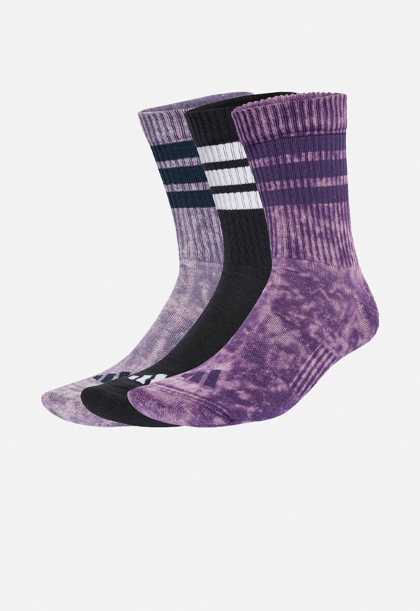 adidas Performance - Stonewash Crew Socks 3 Pairs- Aurora plum/preloved violet/black