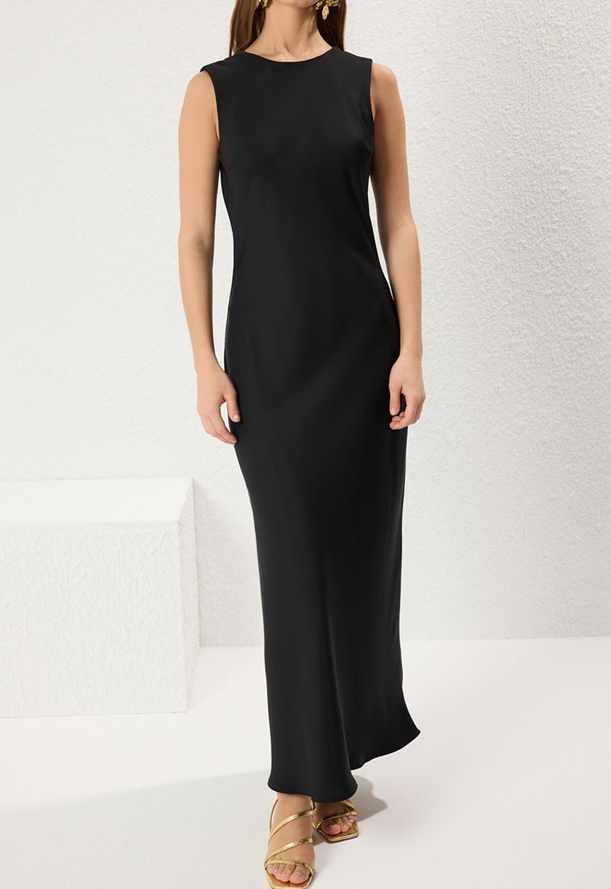 high neck midi dress Black Sequined Ruffled Beautiful Navy Blue Dress size:XS - UK 4-6 new::replenishment