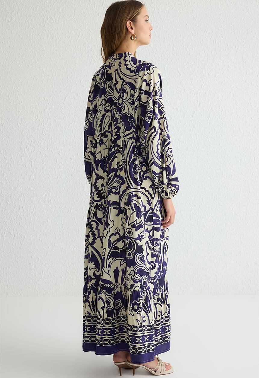 Trendyol - Patterned Viscose Woven Dress - Purple