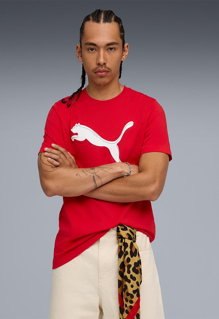 PUMA - GRAPHIC Cat Logo Tee M For All Time Red