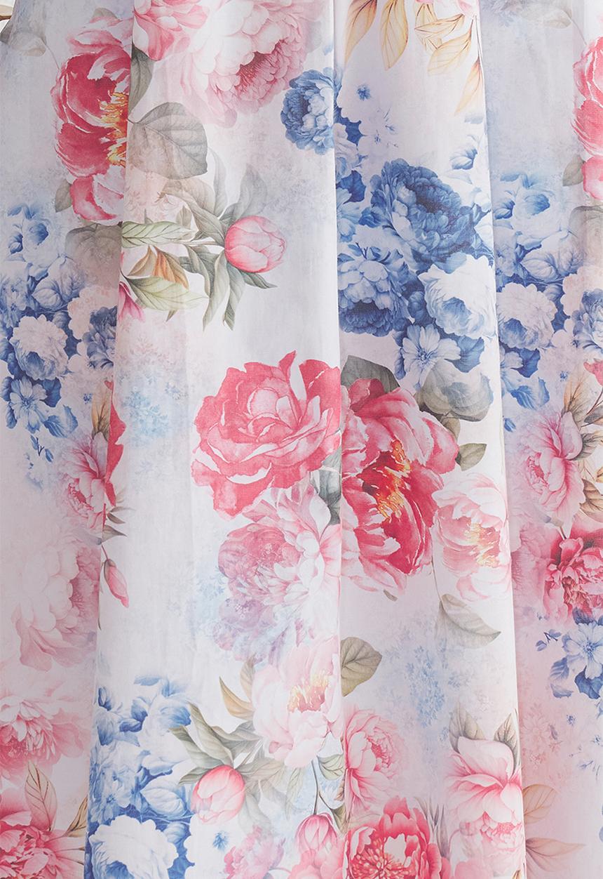 Trendyol - Flare floral patterned corset look midi prom dress - multi