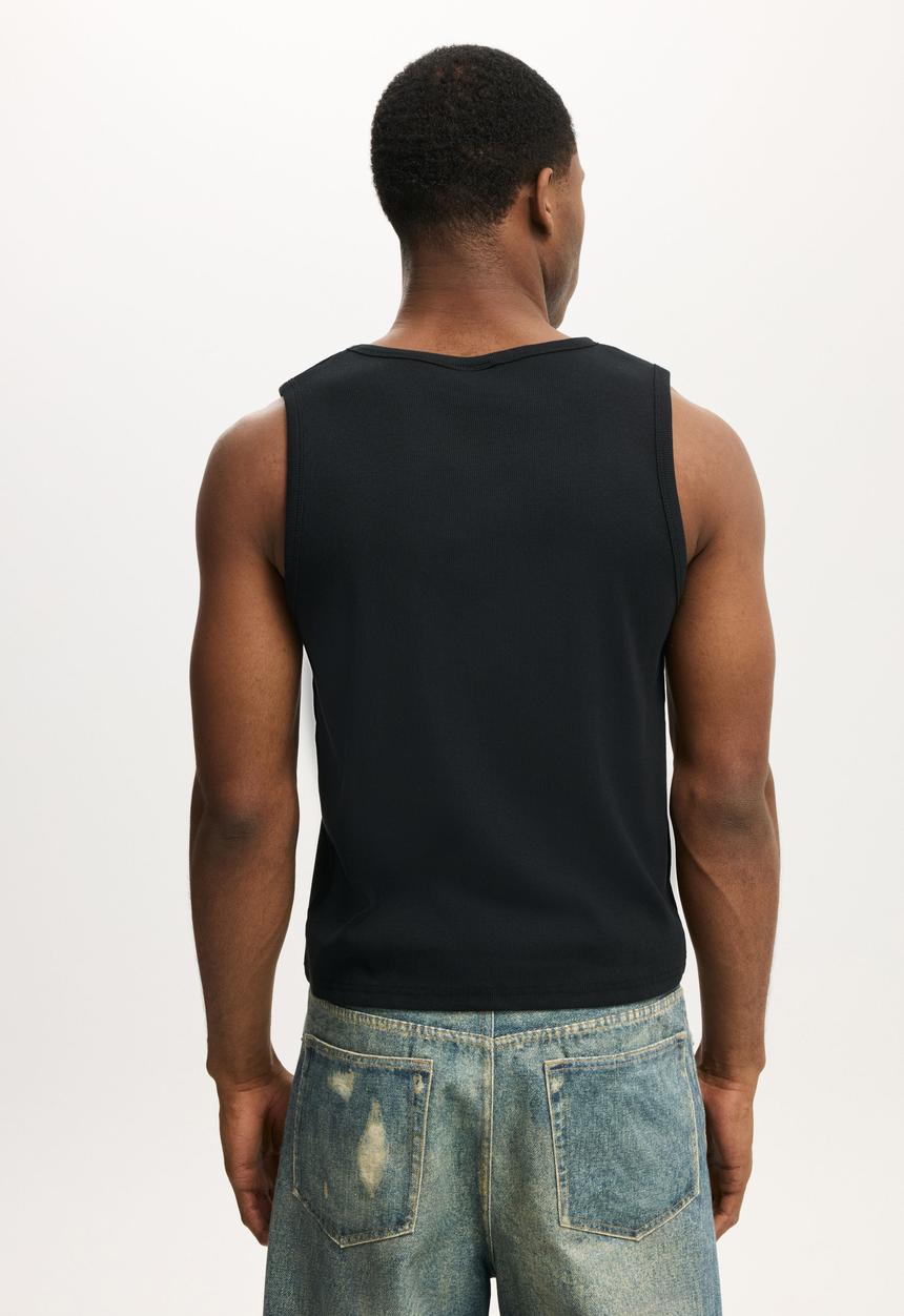 Cotton On - Rib Tank - Black