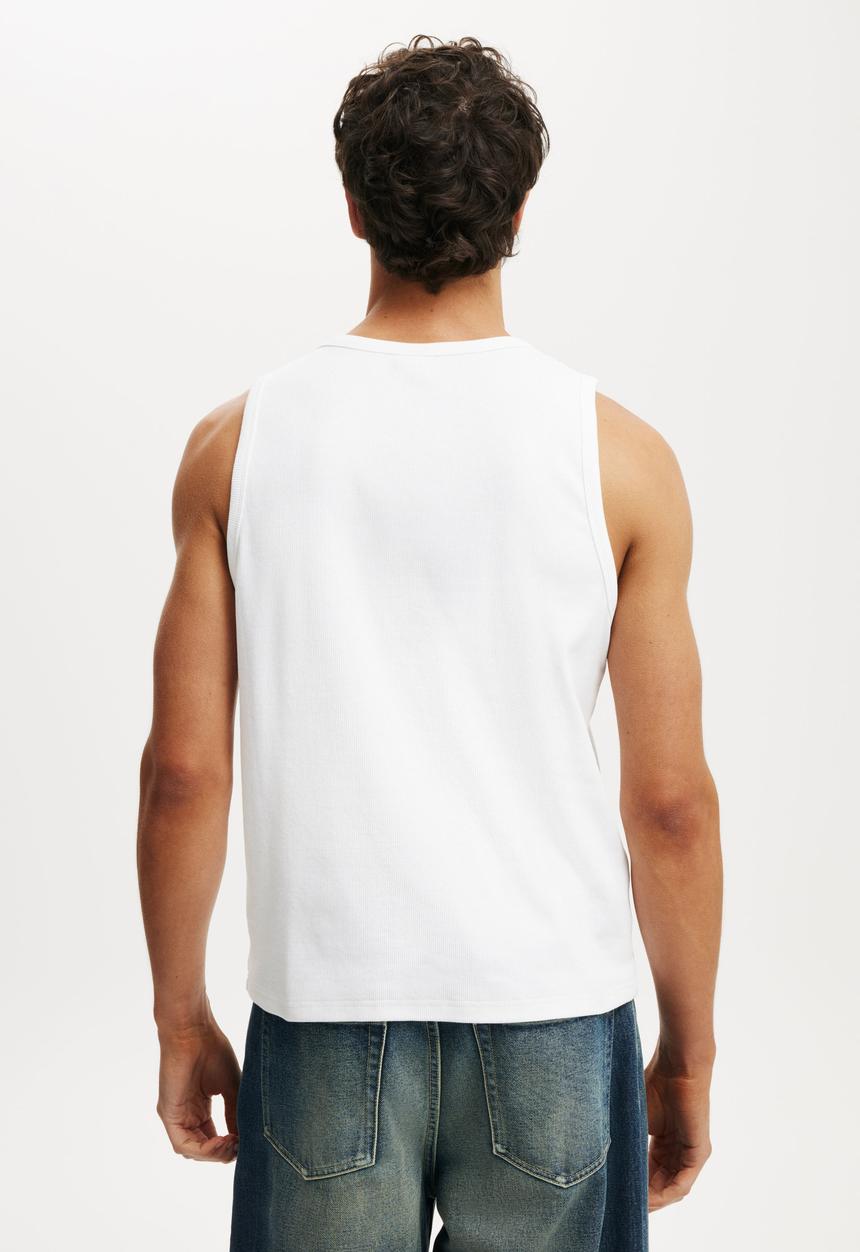 Cotton On - Rib Tank - White