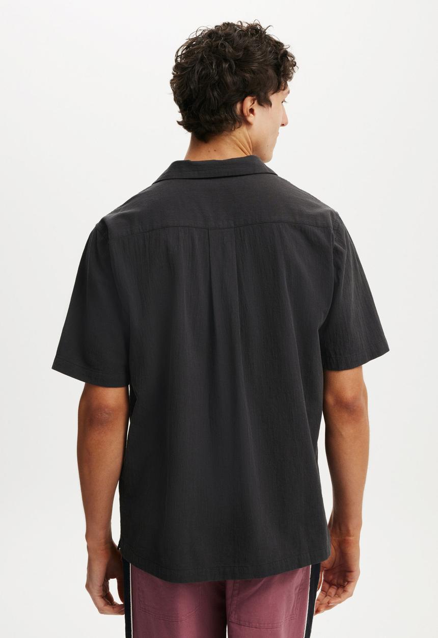 Cotton On - Riviera Short Sleeve Shirt - Faded Black