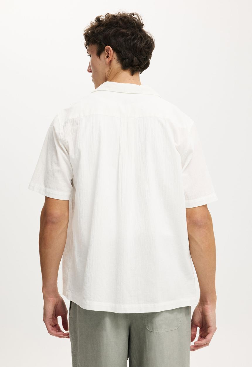 Cotton On - Riviera Short Sleeve Shirt - Summer White