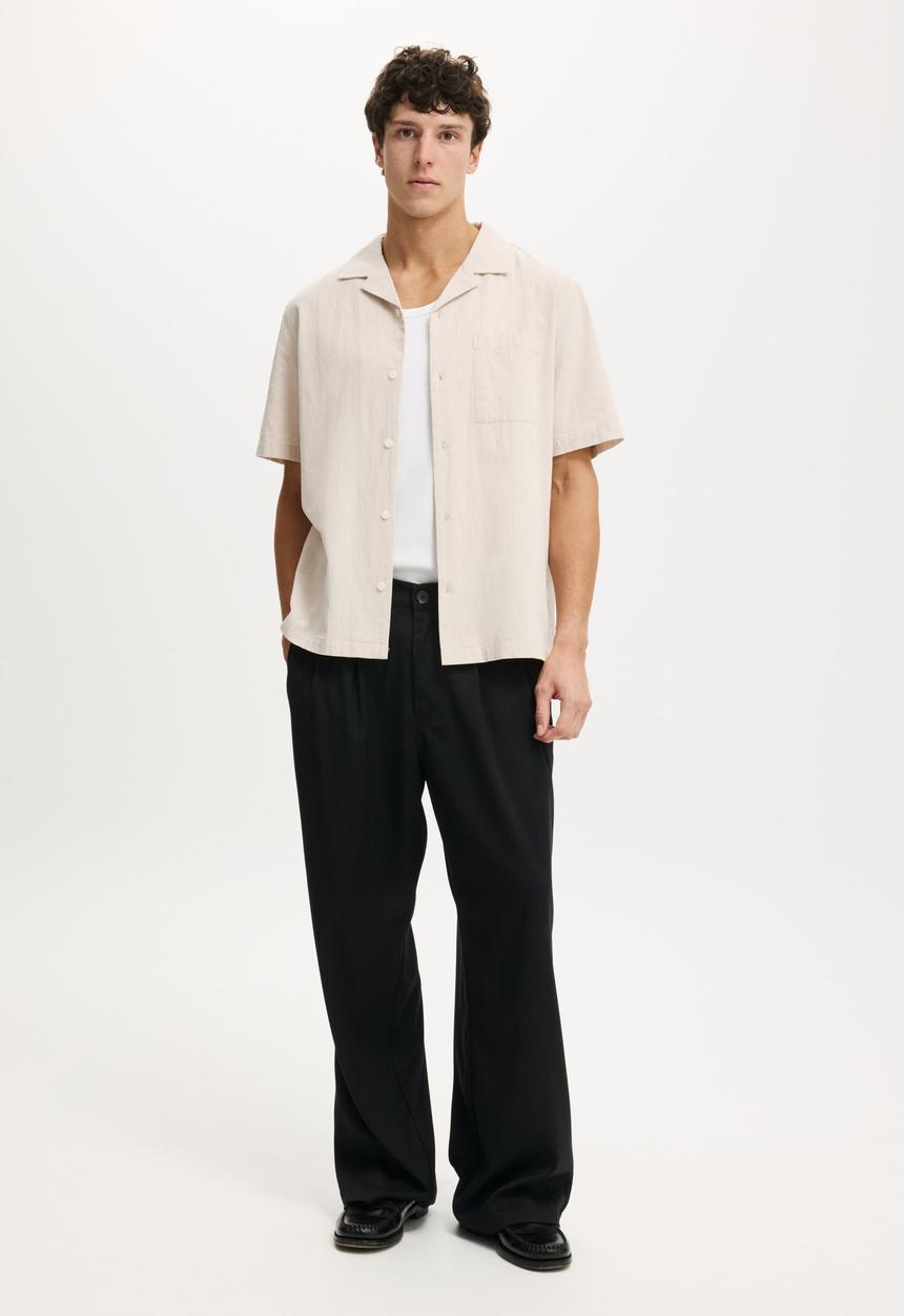 Cotton On - Riviera Short Sleeve Shirt - Taupe