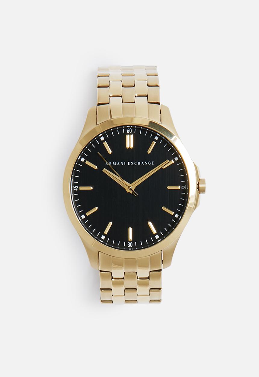 Armani Exchange - Hampton, 45 mm, 3 hand date, round, 5 atm-gold, gold stainless steel s
