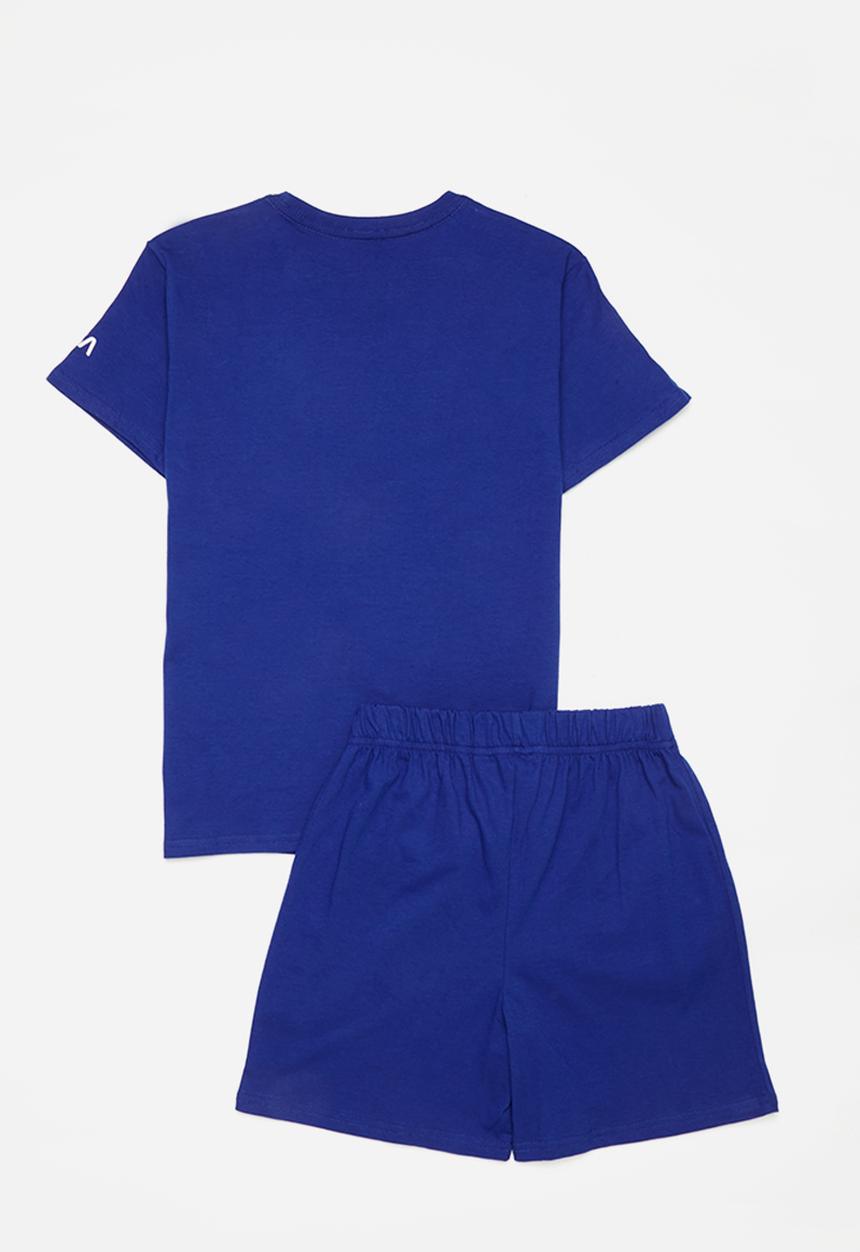 Pop Candy - Placement print and logo pj set - royal blue/nasa