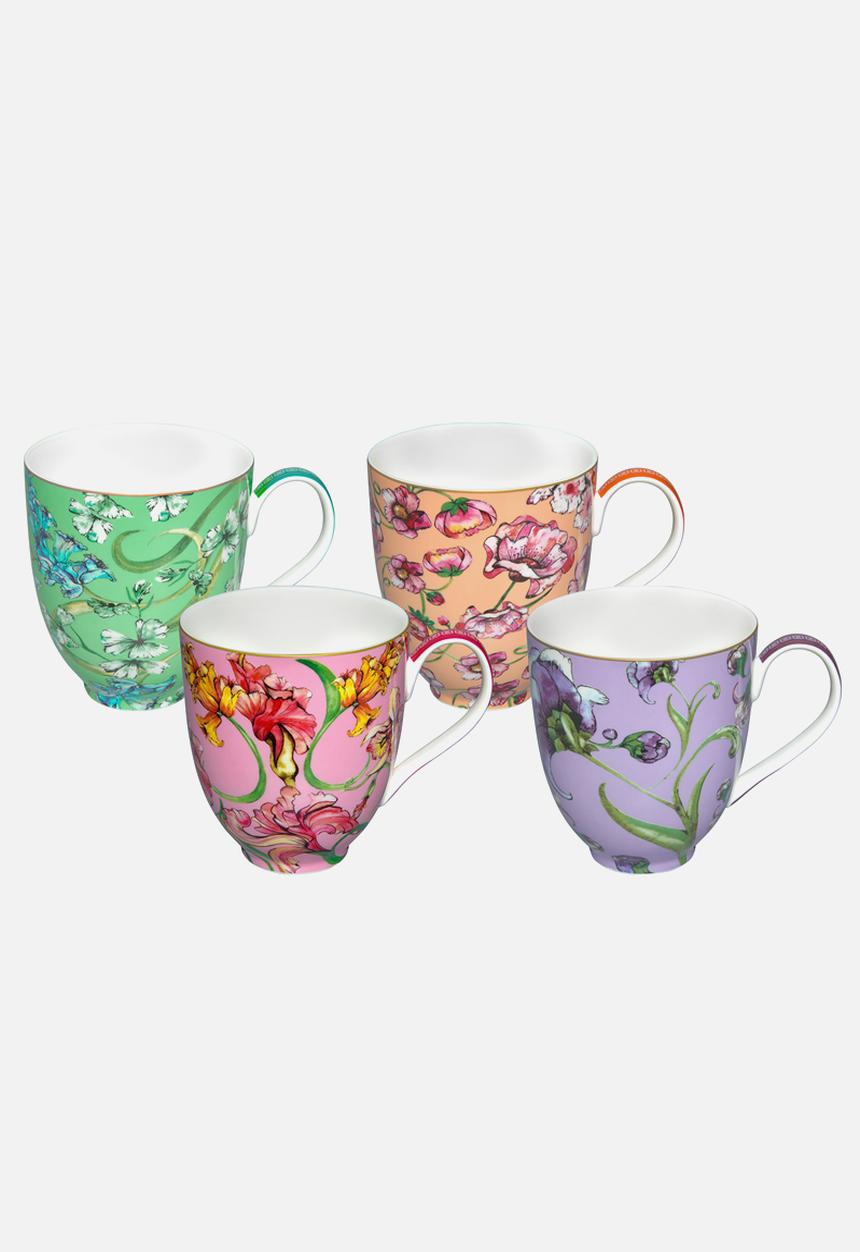 Maxwell & Williams - Mw mystique tall coupe mug set 4 ass 400ml gb - multi