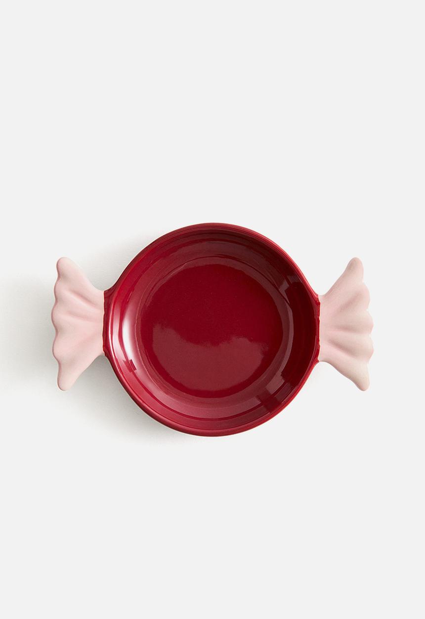 H&M - Sweet-shaped serving plate - red wrapped sweet