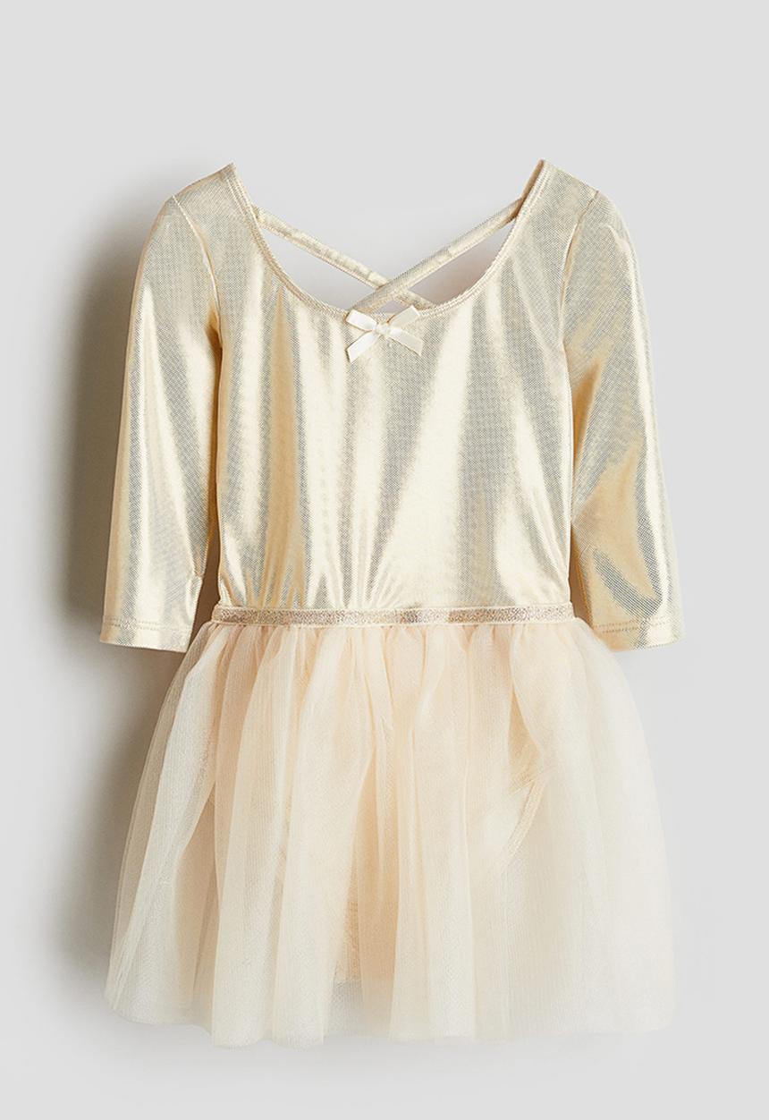 H&M - Dance leotard with tulle skirt - gold coloured