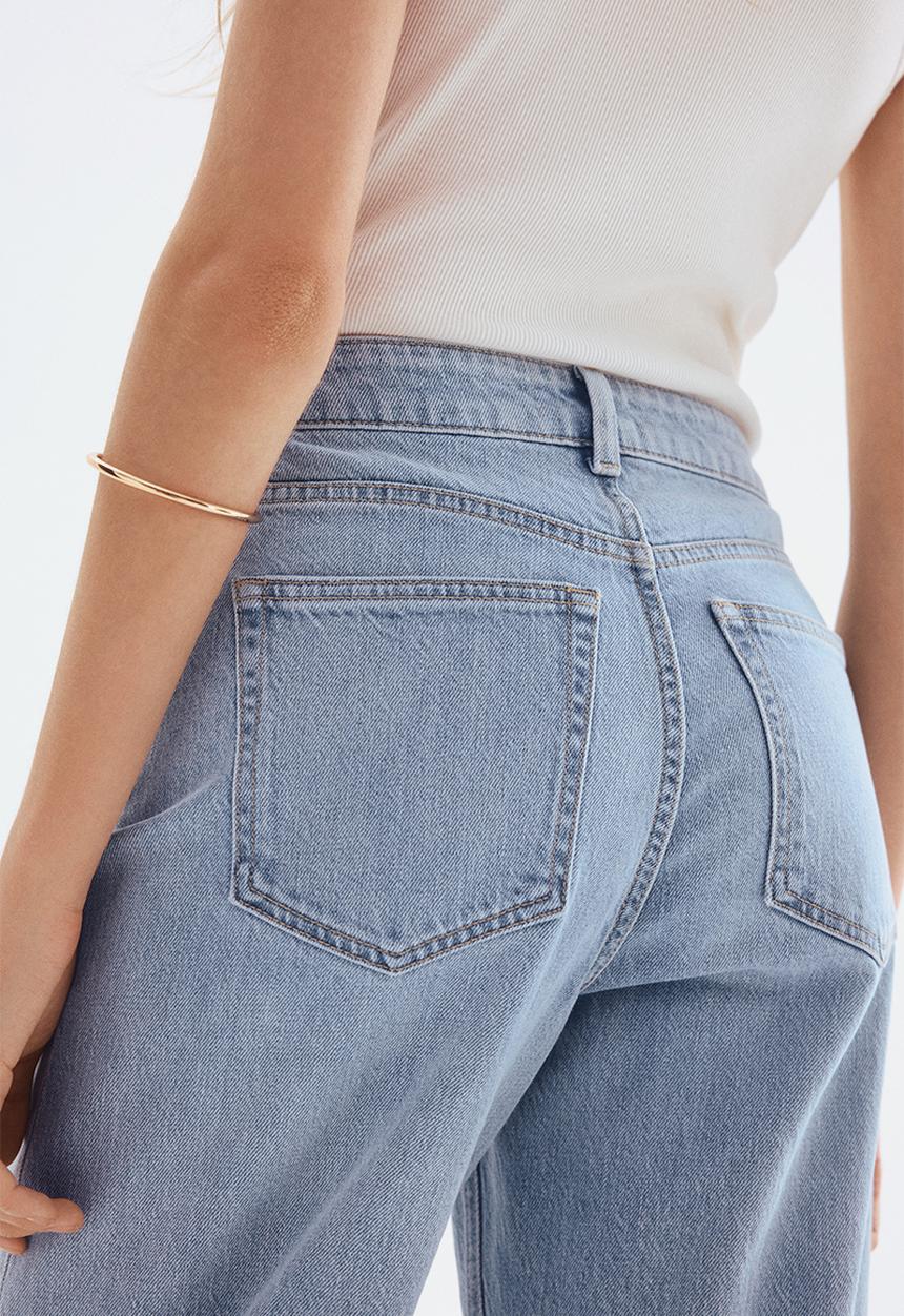 H&M - Wide high jeans - light denim blue
