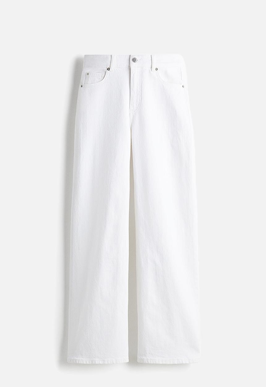 H&M - Wide high jeans - white