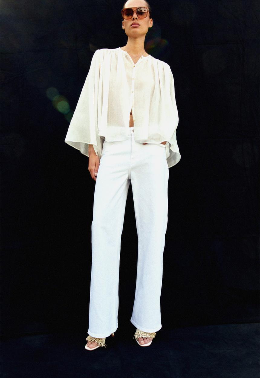 H&M - Wide high jeans - white