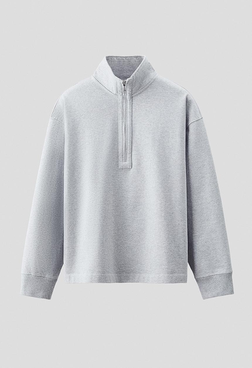H&M - Cotton zip-top sweatshirt - grey marl