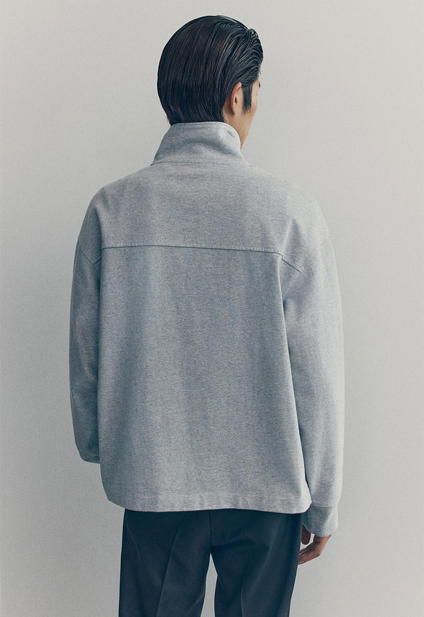 H&M - Cotton zip-top sweatshirt - grey marl