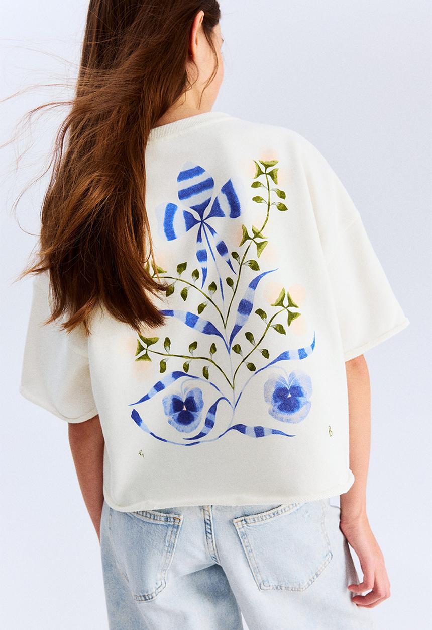 H&M - Oversized printed top - white flower