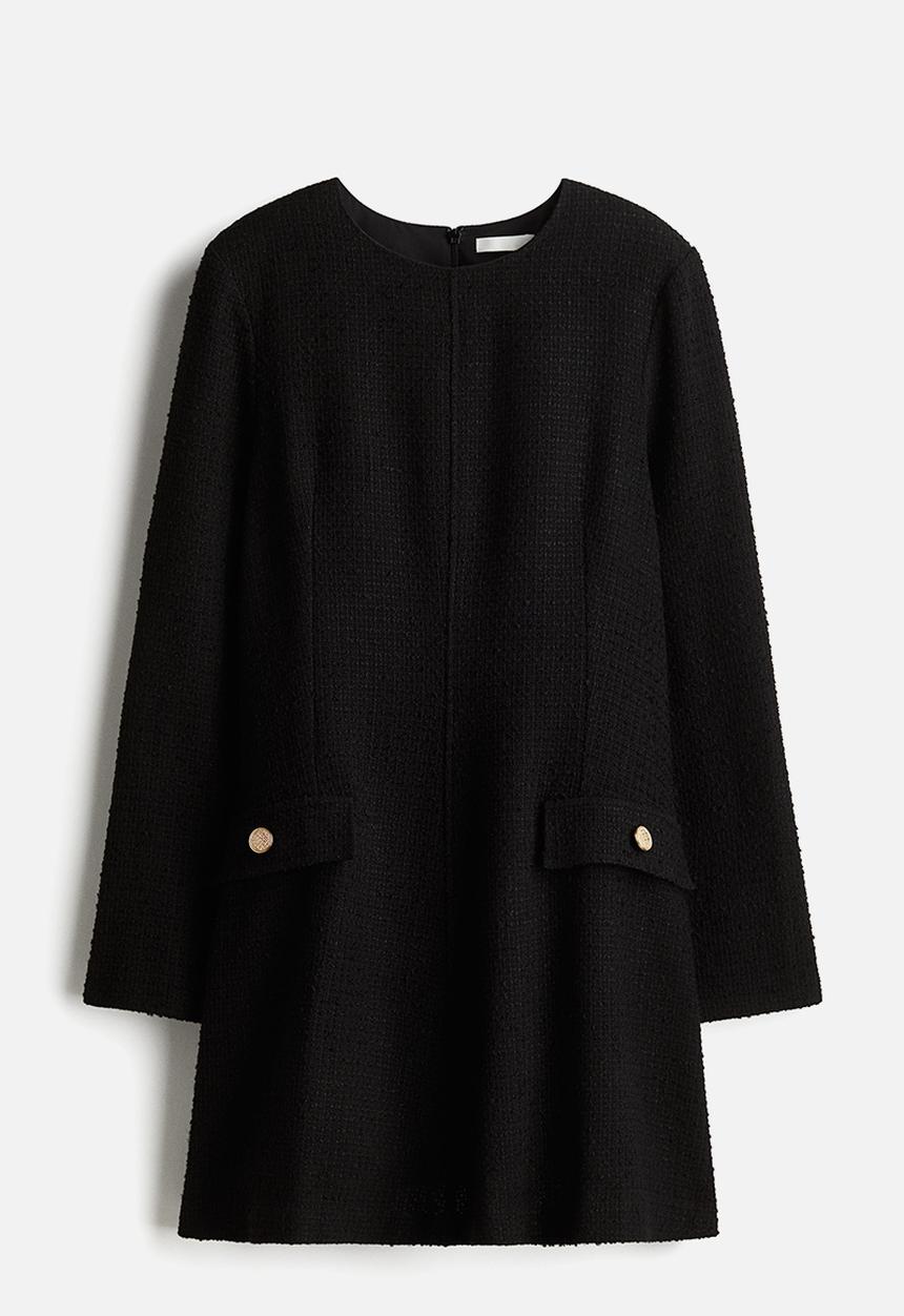 H&M - Bouclé-weave dress - black