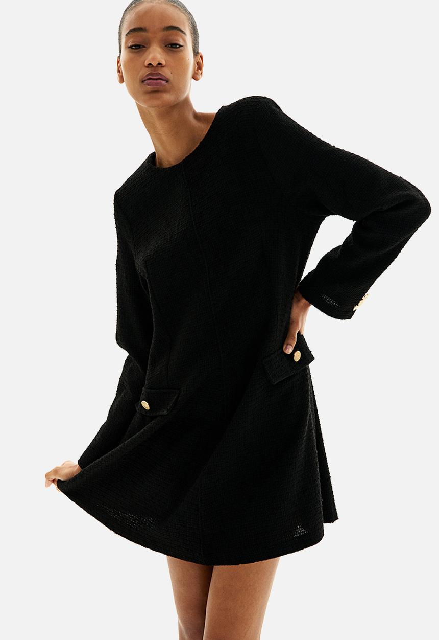 H&M - Bouclé-weave dress - black